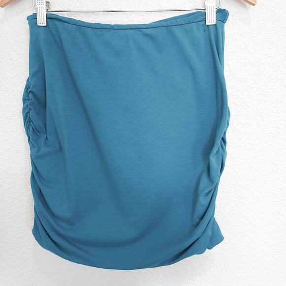 Synergy Teal Mini Skirt Ruched Sides Size M - Picture 1 of 7